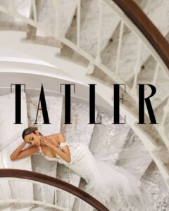 Editorial graphic featuring Zeenat at Bellevue Syrene with the Tatler logo