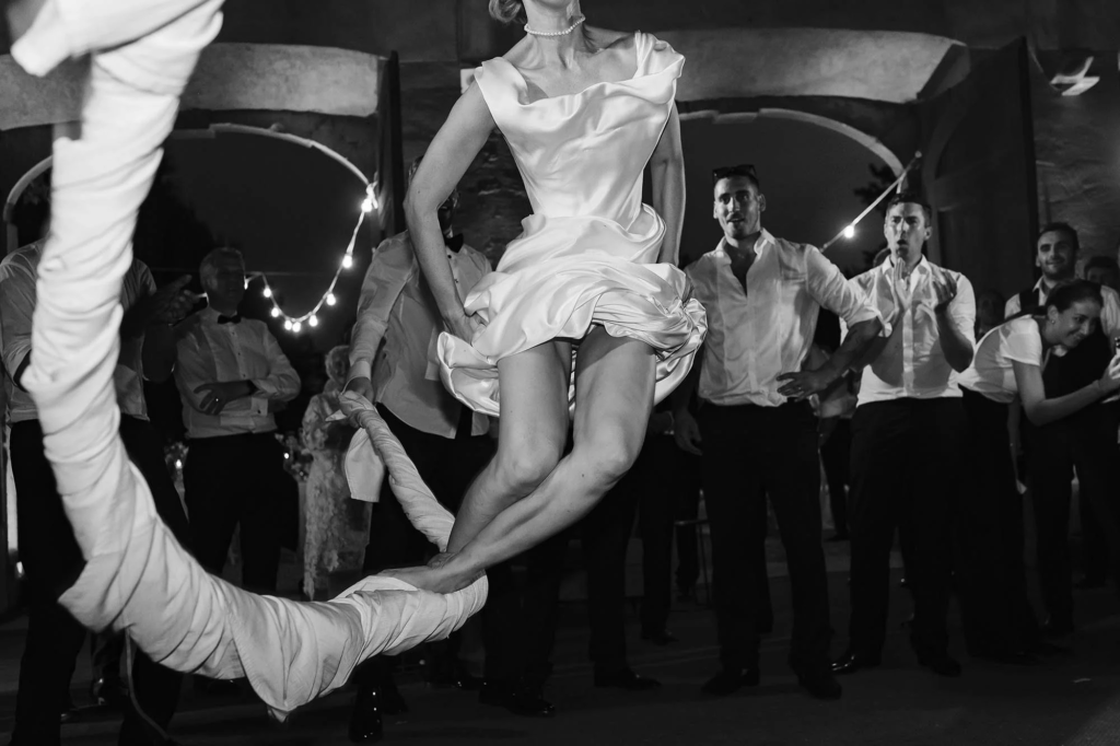 Israeli dancing during Adam and Bex’s Jewish wedding at Villa Grabau