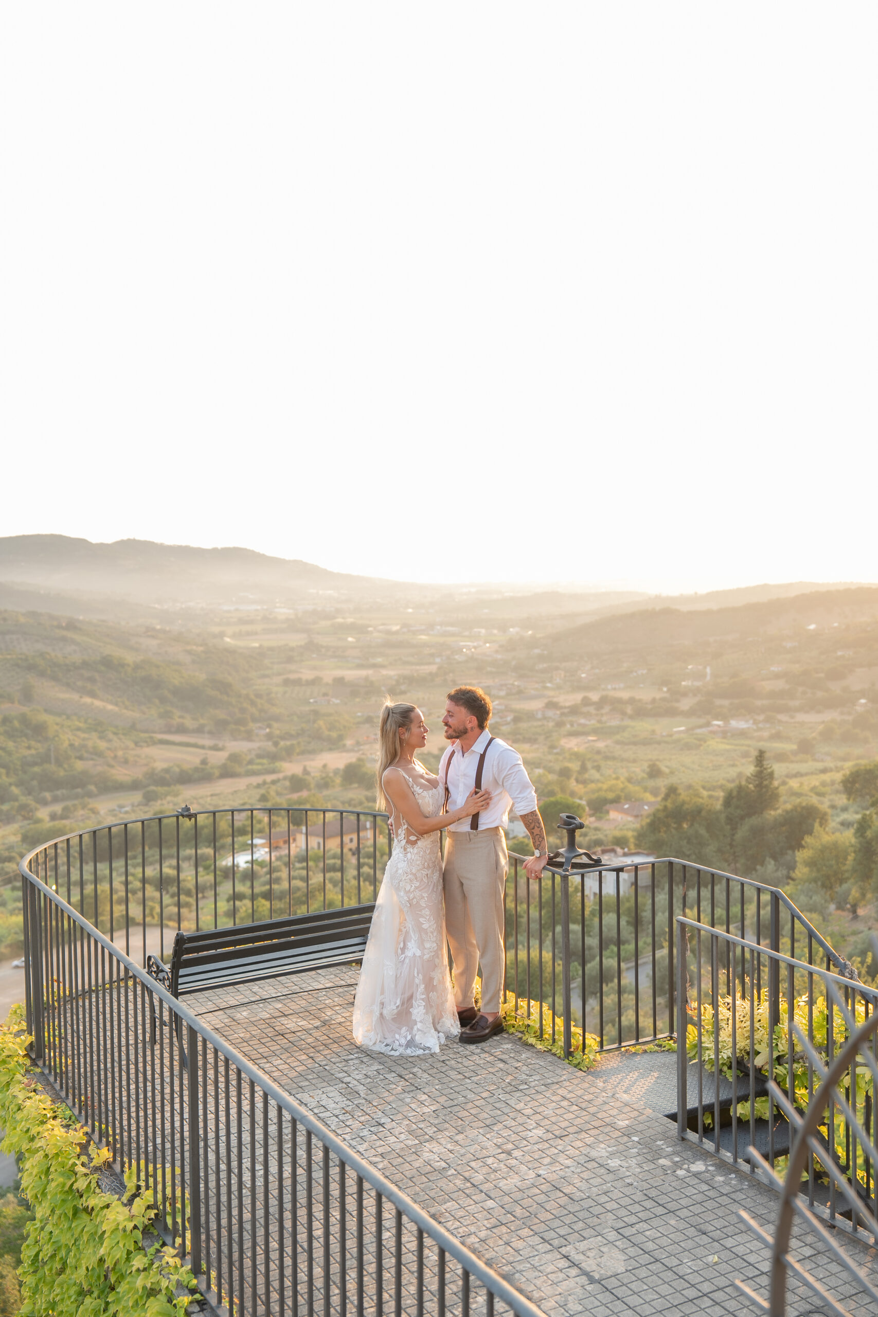 Adam and Polly on the panoramic belvedere terrace at Domus Laeta