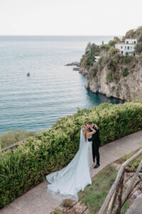 Luxury wedding ceremony at Giardini del Fuenti on the Amalfi Coast