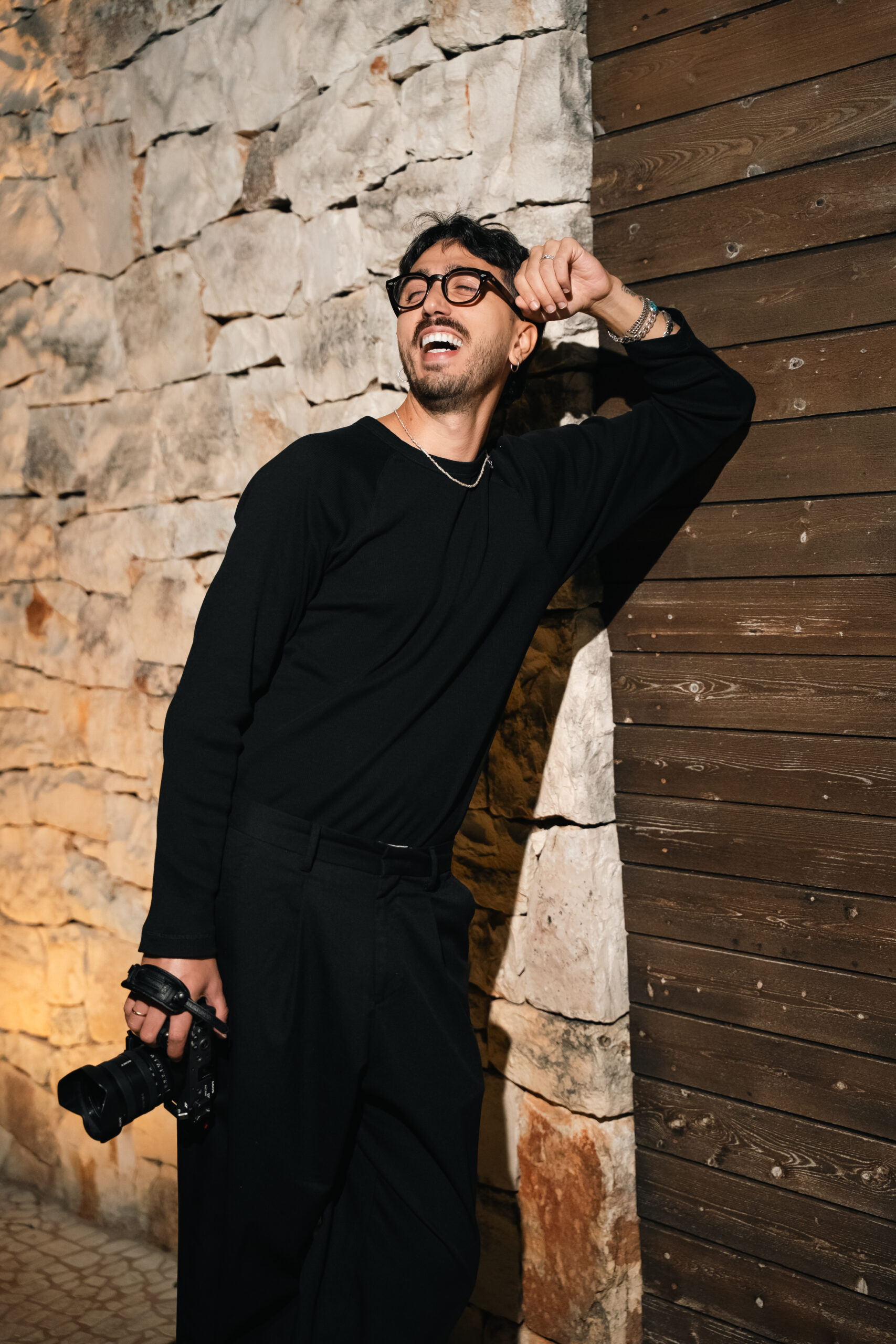 Luigi Rainone laughing, camera in hand
